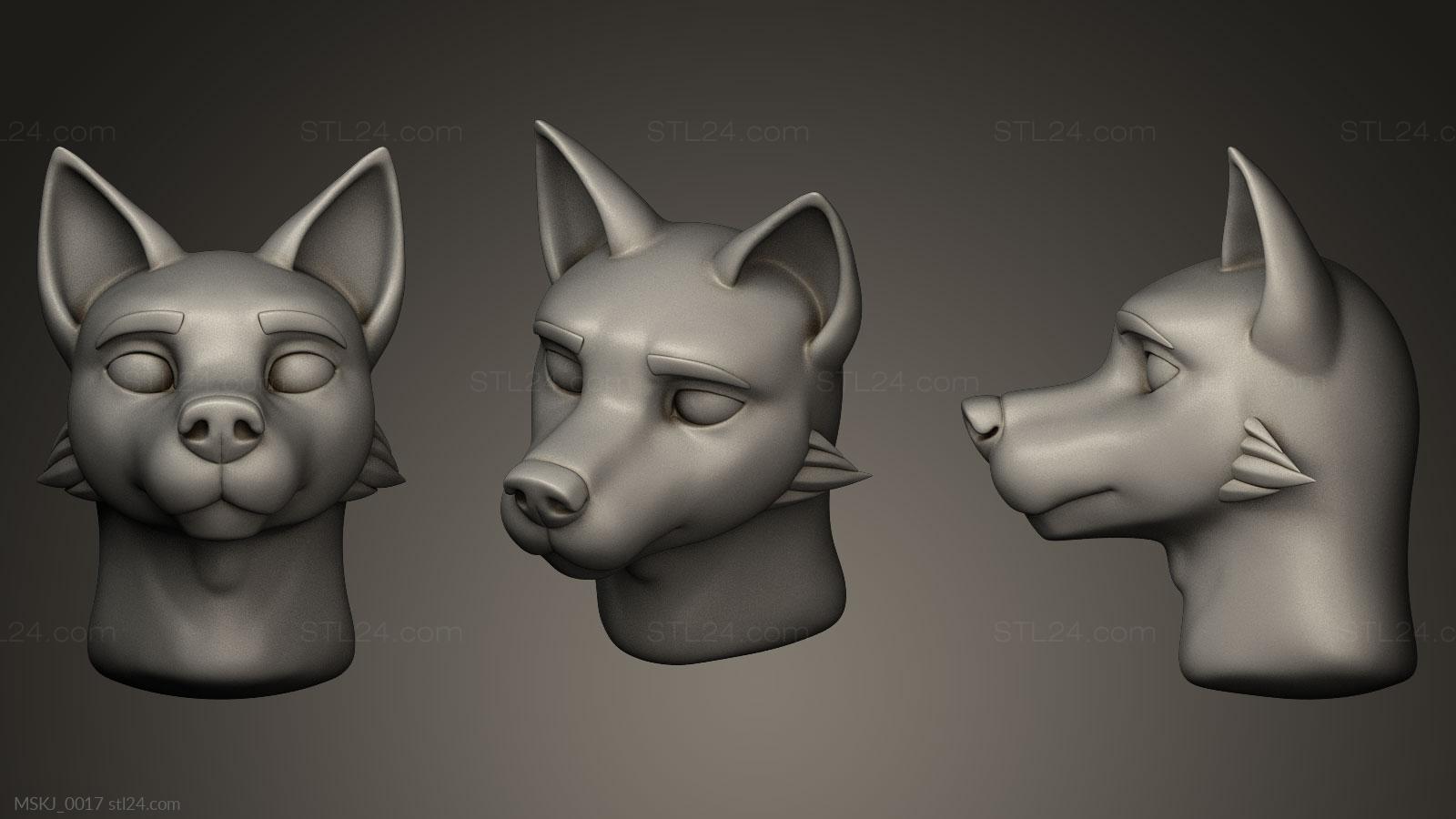 Маски и морды животных (Скульптура лисы, MSKJ_0017) 3D модель для ЧПУ станка